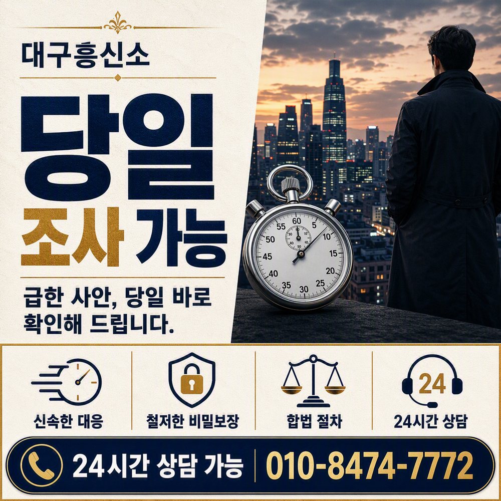 당일 조사 가능, 급한 사안도 당일 바로 확인