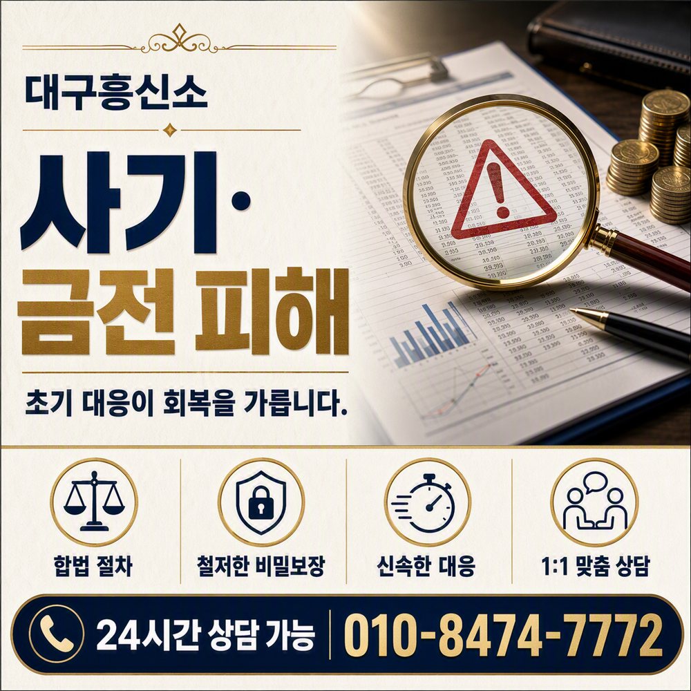 대구 사기·금전 피해 · 초기 대응이 회복을 가릅니다 대구흥신소 대구 사기·금전 피해 · 초기 대응이 회복을 가릅니다